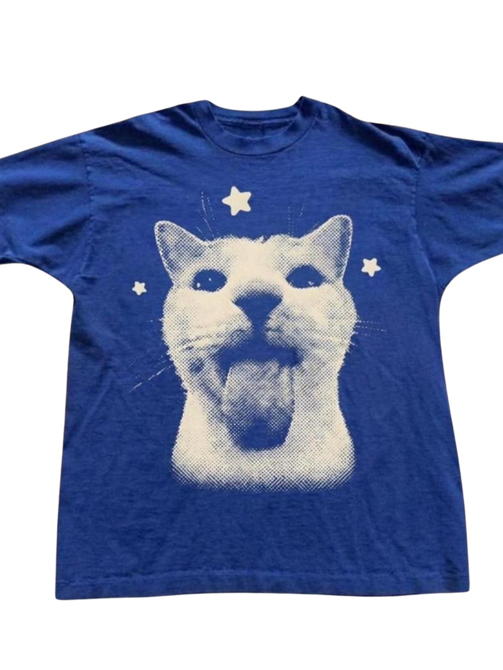 Gildan Blue Cat Graphic T-Shirt for Cat Lovers